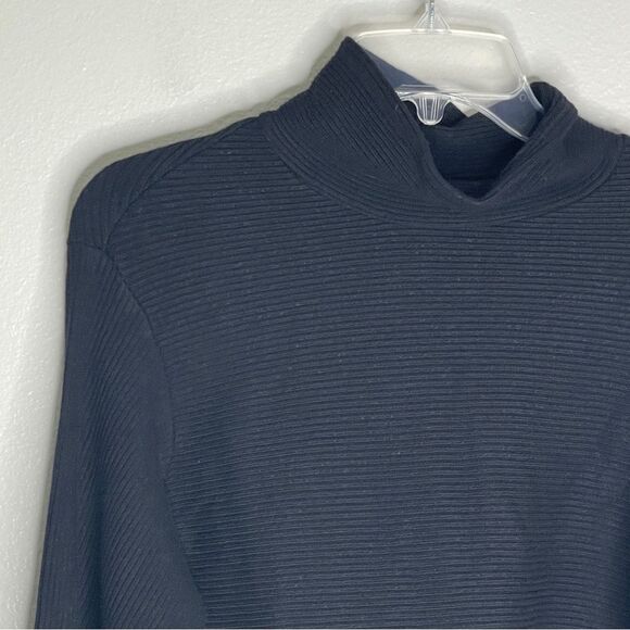 Monrow Brushed Rib Mock Neck Top Faded Black Size Large New - Picture 6 of 16